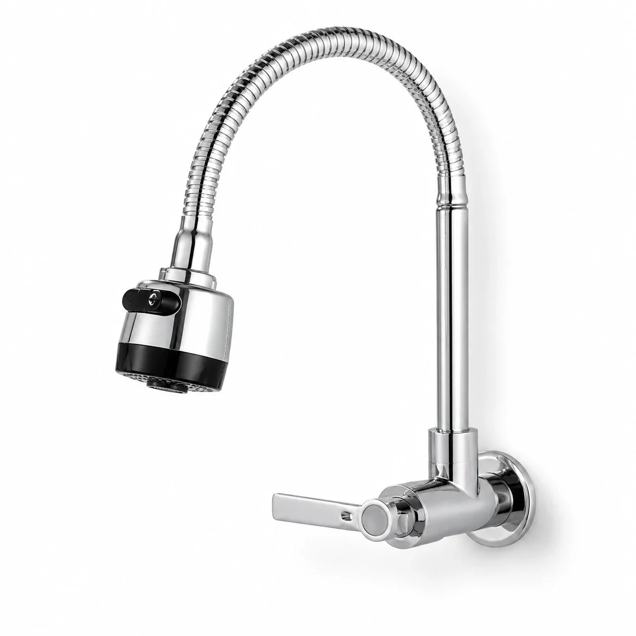 Torneira Gourmet de Parede Ravelli Valenne prata com ducha flexível