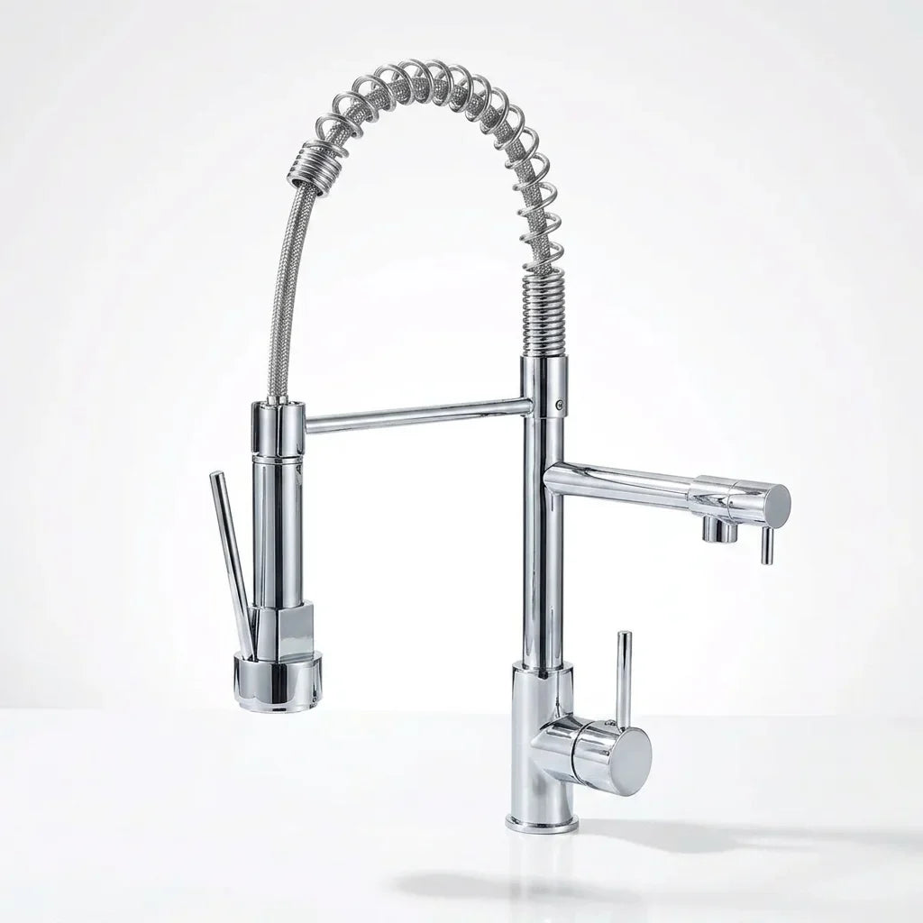 Torneira Gourmet Aveline cromada monocomando com bica flexível e extensível
