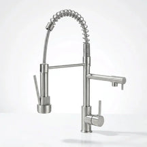 Torneira Gourmet Aveline prateada monocomando com bica flexível e extensível