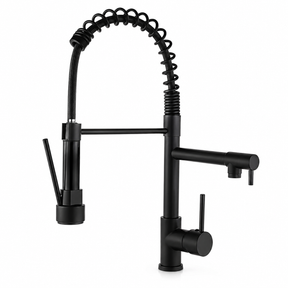 Torneira Gourmet Aveline preta fosca monocomando com bica flexível e extensível