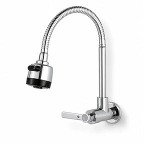 Torneira Gourmet de Parede Ravelli Valenne prata com ducha flexível