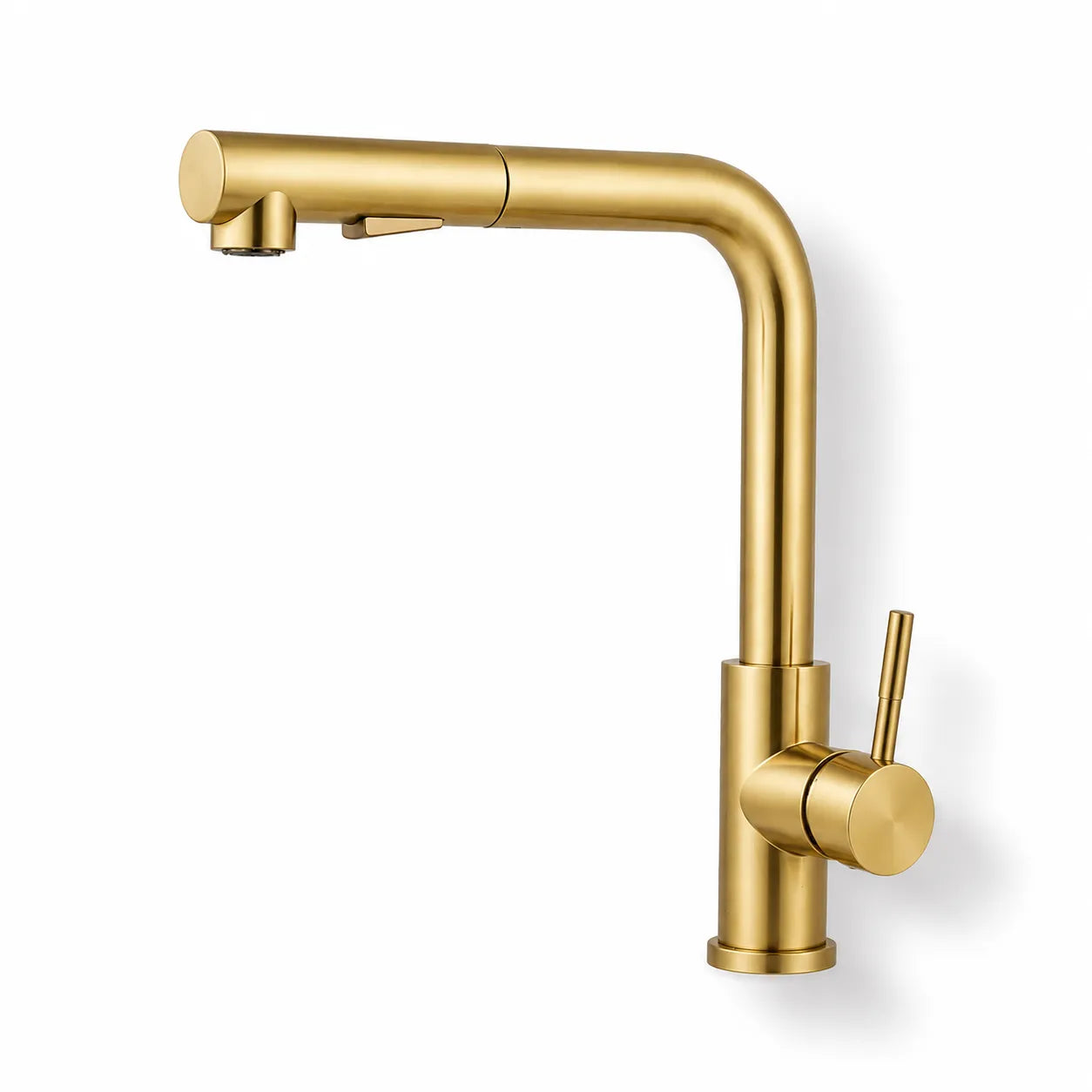 Torneira Gourmet Ravelli Savelle em acabamento gold com ducha Pull-Out