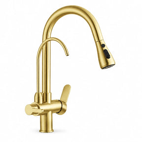 Torneira Gourmet Ravelli Élora com filtro em acabamento dourado