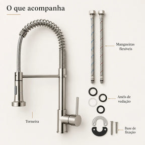 Torneira Vienne com mangueiras flexíveis anéis de vedação e peças de fixação inclusas